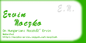 ervin moczko business card